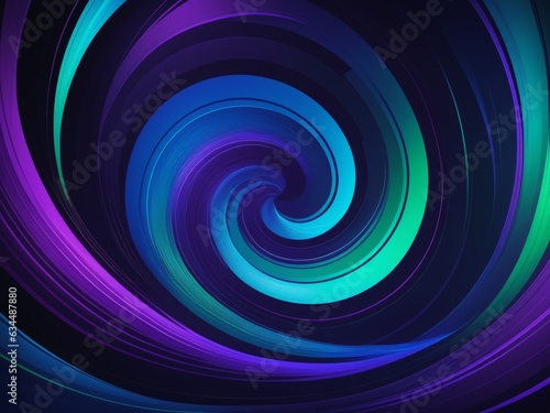 Dark Abstract Background with Swirling Lines in Purple  Blue  and Green