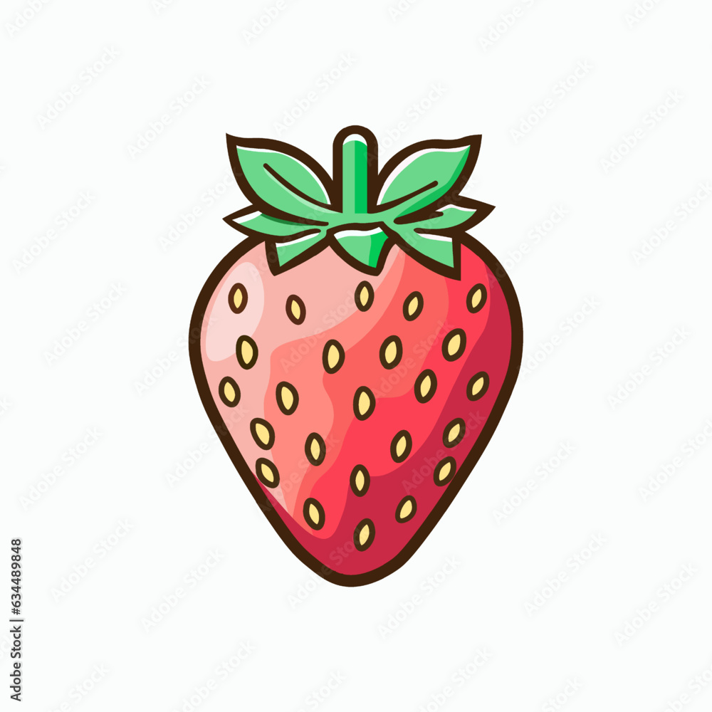 Obraz premium Fresh strawberry fruit. Isolated vector illustration.
