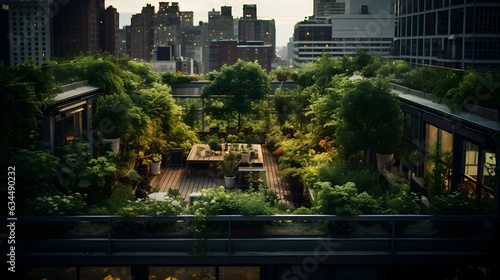 Rooftop Garden Oasis in the Heart of the City, Elevated Serenity, Garden in the top of a roof