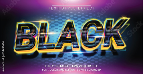Black Text Style Effect. Editable Graphic Text Template.