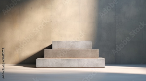 Three Square Geometric Design Step Concrete Podium 