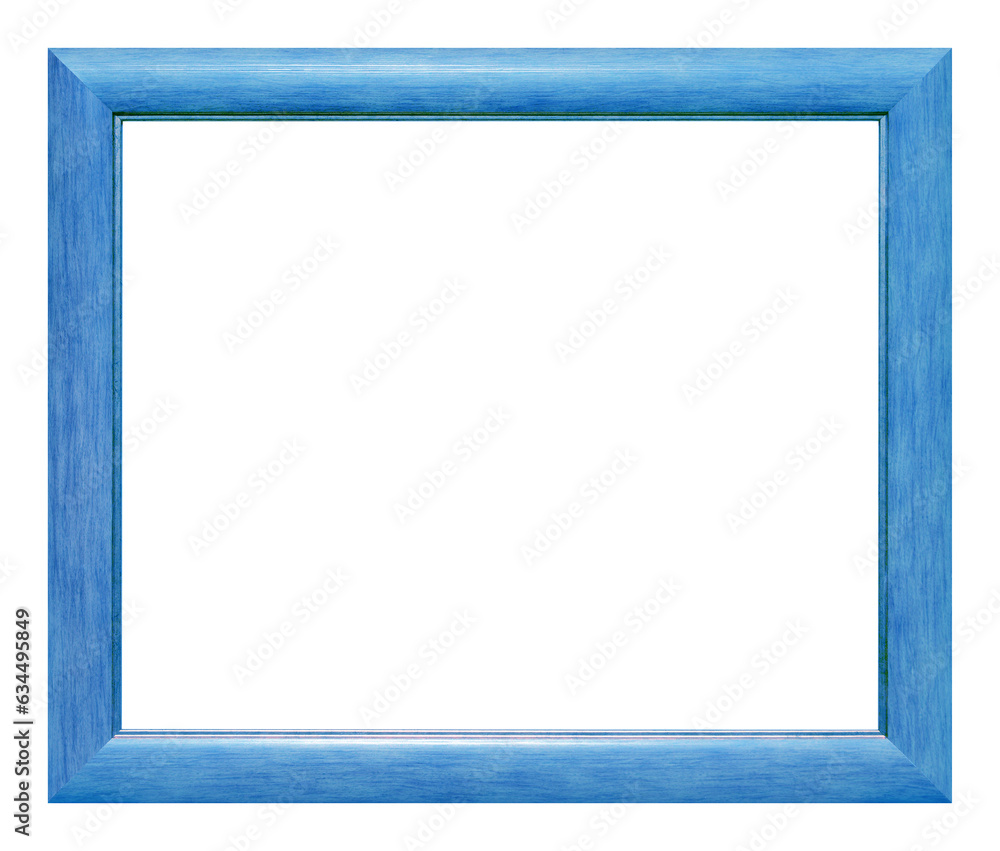 Obraz premium Blue pastel wooden frame isolated on the white background