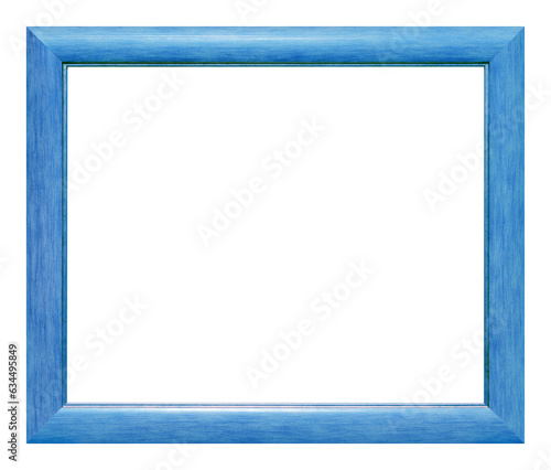 Blue pastel wooden frame isolated on the white background