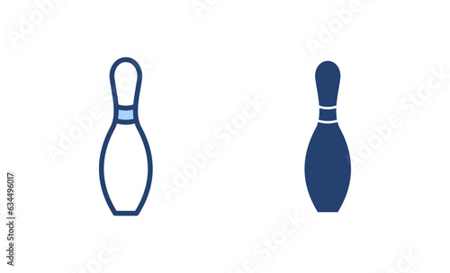 Bowling icon vector. bowling ball and pin sign and symbol.