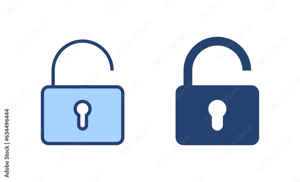 Unlock icon vector. Unlock sign and symbol. unlocked padlock icon Unlock icon vector. Unlock sign and symbol. unlocked padlock icon