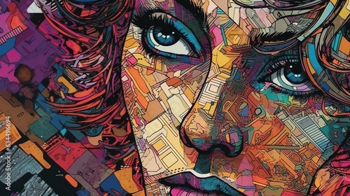 Wallpaper Mural Portrait of a girl, abstract concept . Fantasy concept , Illustration painting. Torontodigital.ca