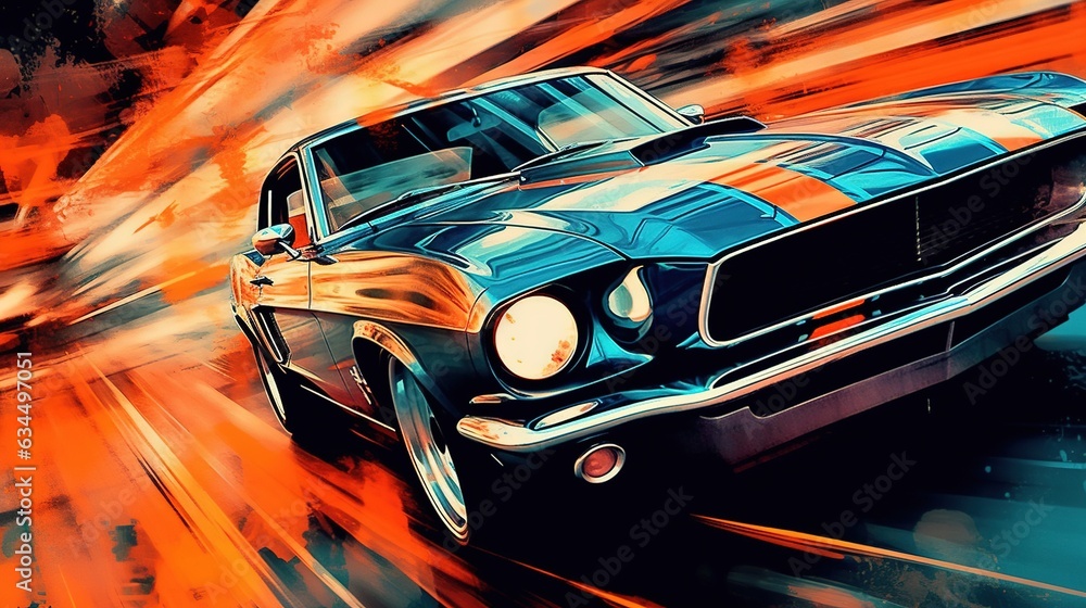 Dynamic automotive photography . Fantasy concept , Illustration painting.