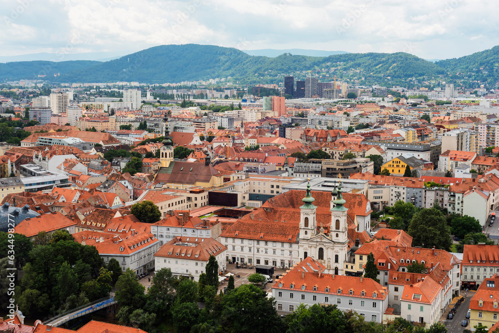 Aerial view of city of Graz, Austria