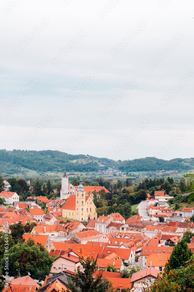 Aerial view of the town of Samobor, Croatia