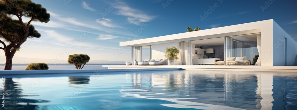 Fototapeta premium Luxury villa with swimming pool