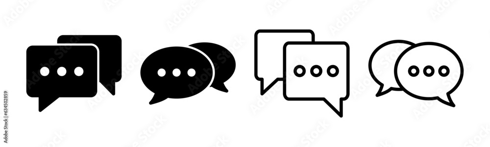 Chat icon set illustration. speech bubble sign and symbol. comment icon. message Chat icon set illustration. speech bubble sign and symbol. comment icon. message