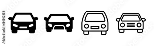 Car icon set illustration. car sign and symbol. small sedan