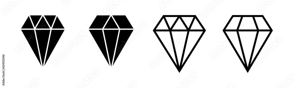 Diamond icon set illustration. diamond gems sign and symbol Diamond icon set illustration. diamond gems sign and symbol
