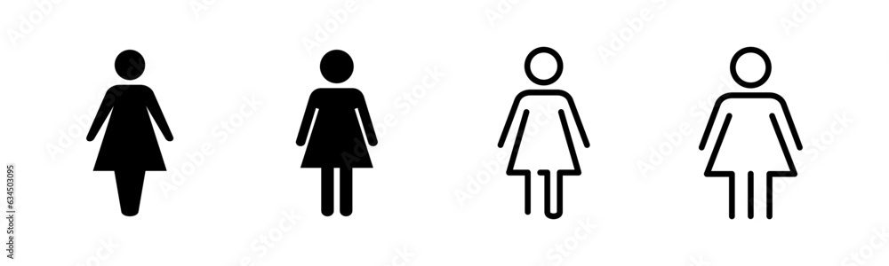 Fototapeta premium Female icon set illustration. woman sign and symbol
