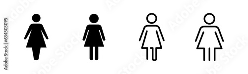 Female icon set illustration. woman sign and symbol