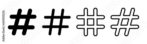 Hashtag icon set illustration. hashtag sign and symbol