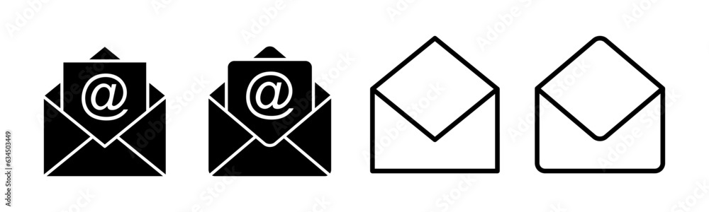Mail icon set illustration. email sign and symbol. E-mail icon. Envelope icon Mail icon set illustration. email sign and symbol. E-mail icon. Envelope icon