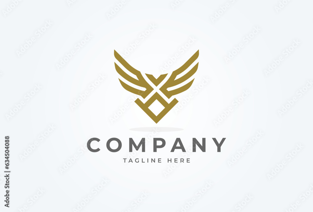 Initial X Eagle logo. modern letter X forming Eagle Bird design logo. vector illustration Initial X Eagle logo. modern letter X forming Eagle Bird design logo. vector illustration