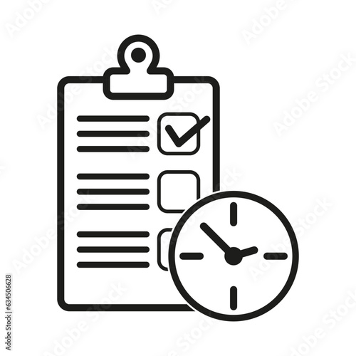 Fast service, simple solution. Survey clipboard, enrollment concept. Project management, improvement checklist. Vector illustration. EPS 10.