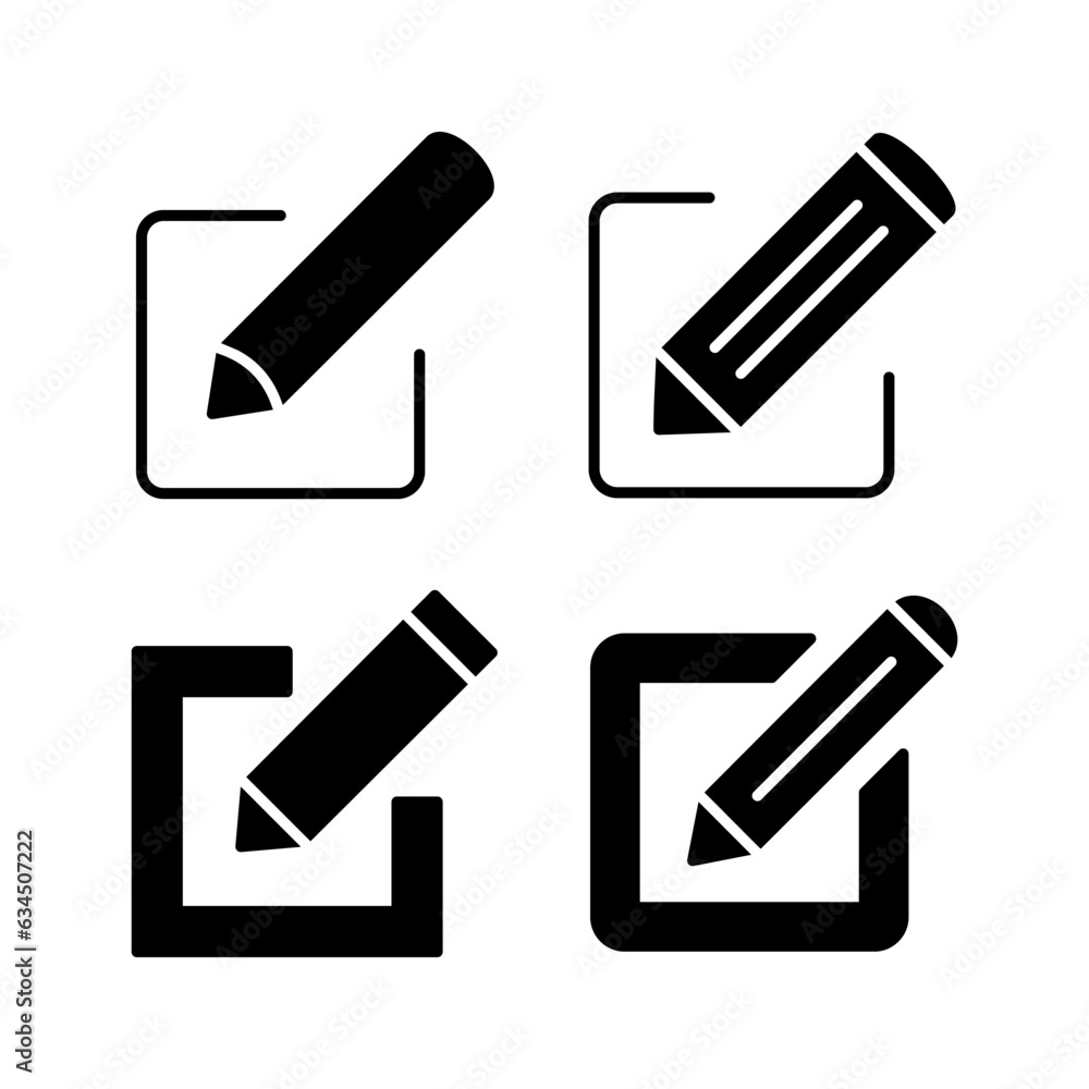 Edit icon vector. edit document sign and symbol. pencil Edit icon vector. edit document sign and symbol. pencil
