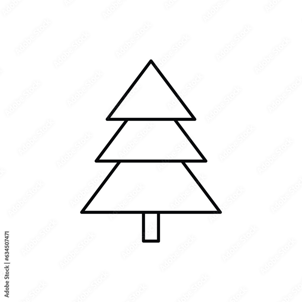 Christmas tree line icon isolated on white background. Symbol of holiday, Christmas, New Year celebration. Vector illustration. Christmas tree line icon isolated on white background. Symbol of holiday, Christmas, New Year celebration. Vector illustration.