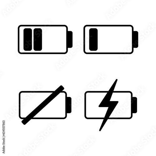 Battery icon vector. Battery charge indicator icon.