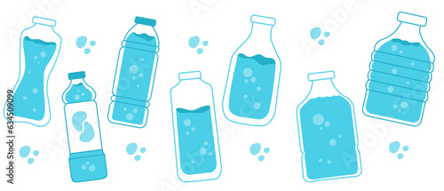 Mineral water flat illustration hand drawn style 