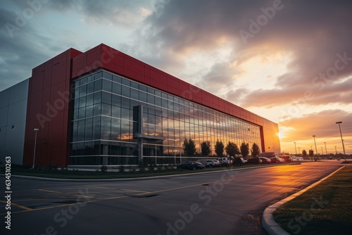 Logistics Facility at Sunrise, Generative AI © Giantdesign