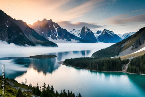 lake in mountains at morning © Maryam