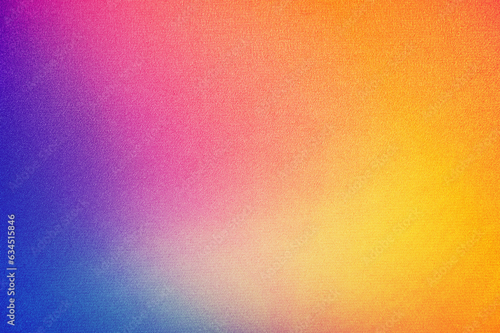 Fototapeta premium Gold red coral orange yellow peach pink magenta purple blue abstract background. Color gradient, ombre. Colorful, multicolor, mix, iridescent, bright, fun. Rough, grain, noise,grungy.Design.Template.