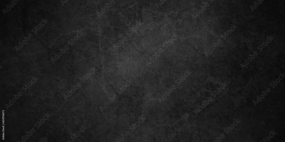 Fototapeta premium Abstract black stone wall texture grunge rock surface. dark gray background backdrop. wide panoramic banner. old wall stone for dark black distressed grunge background wallpaper rough concrete wall.