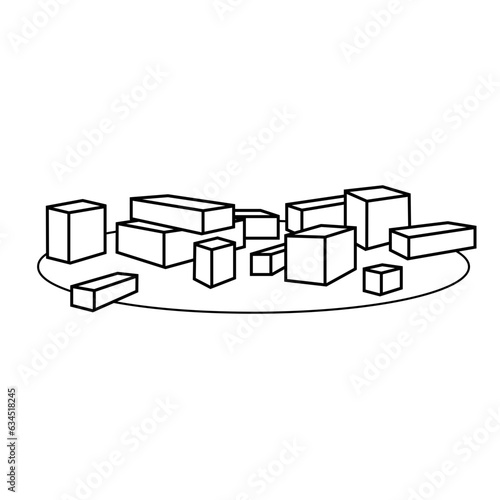 grupo de cubos sobre una plataforma