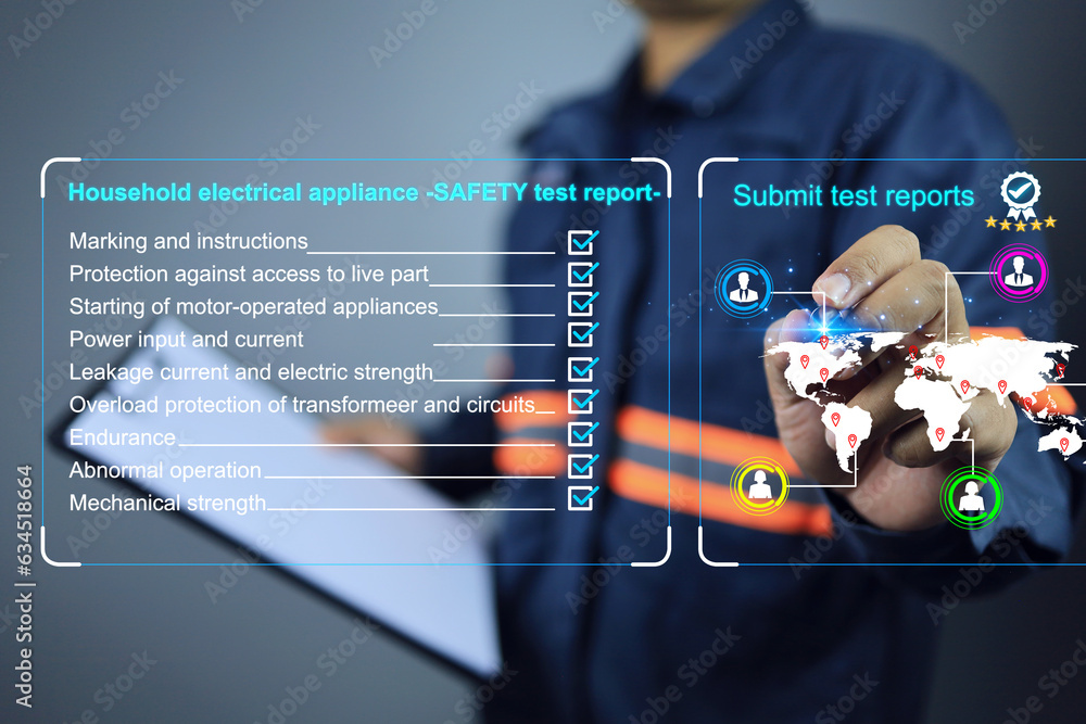 Household appliance safety test reports according to iec standard is