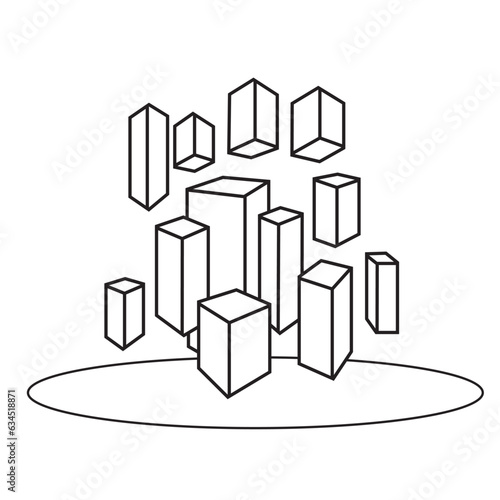 grupo de cubos sobre una plataforma