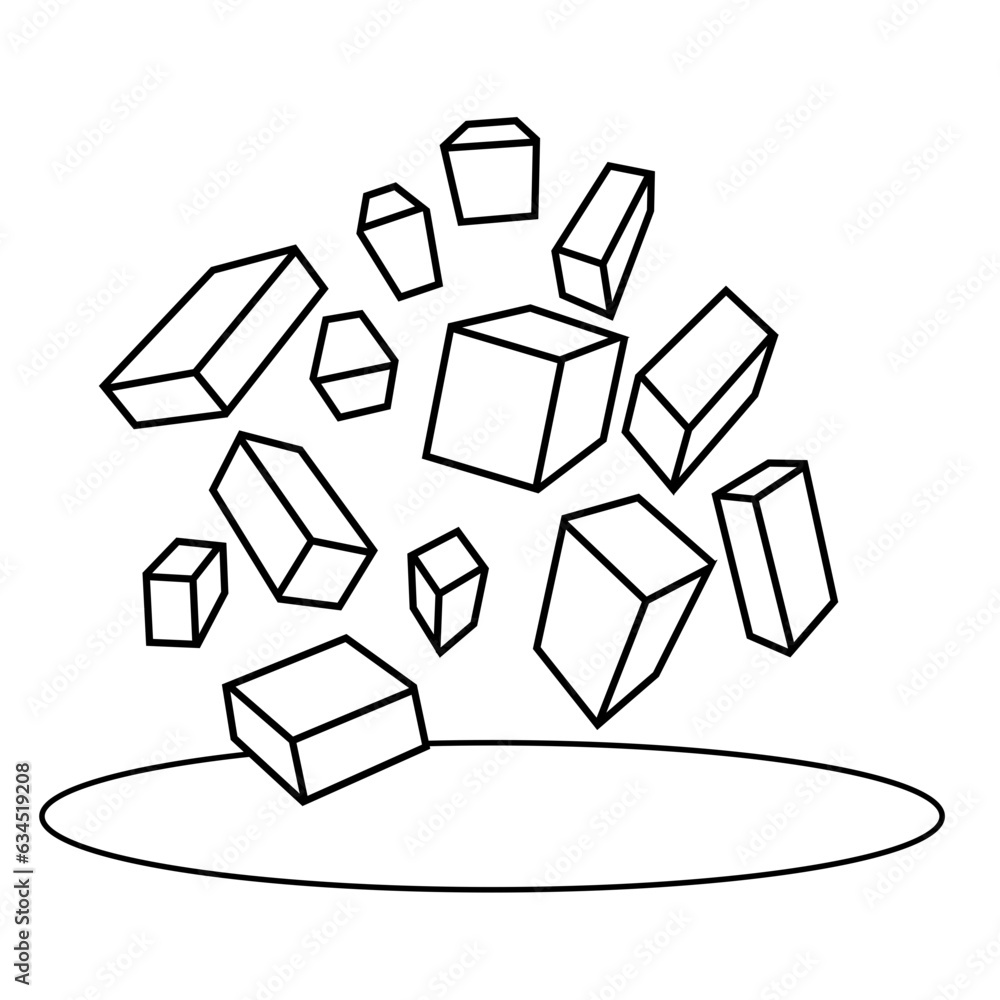 grupo de cubos sobre una plataforma grupo de cubos sobre una plataforma