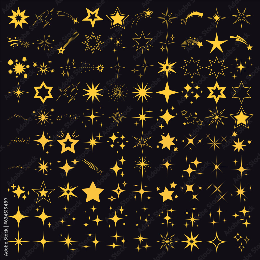 star element, sun and constellations, moons and stars gold decorative ornament star element, sun and constellations, moons and stars gold decorative ornament