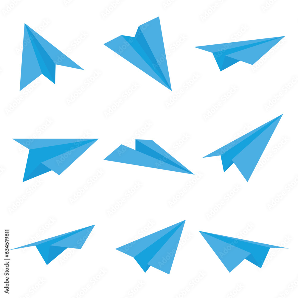 Fototapeta premium blue paper airplane isolated on white