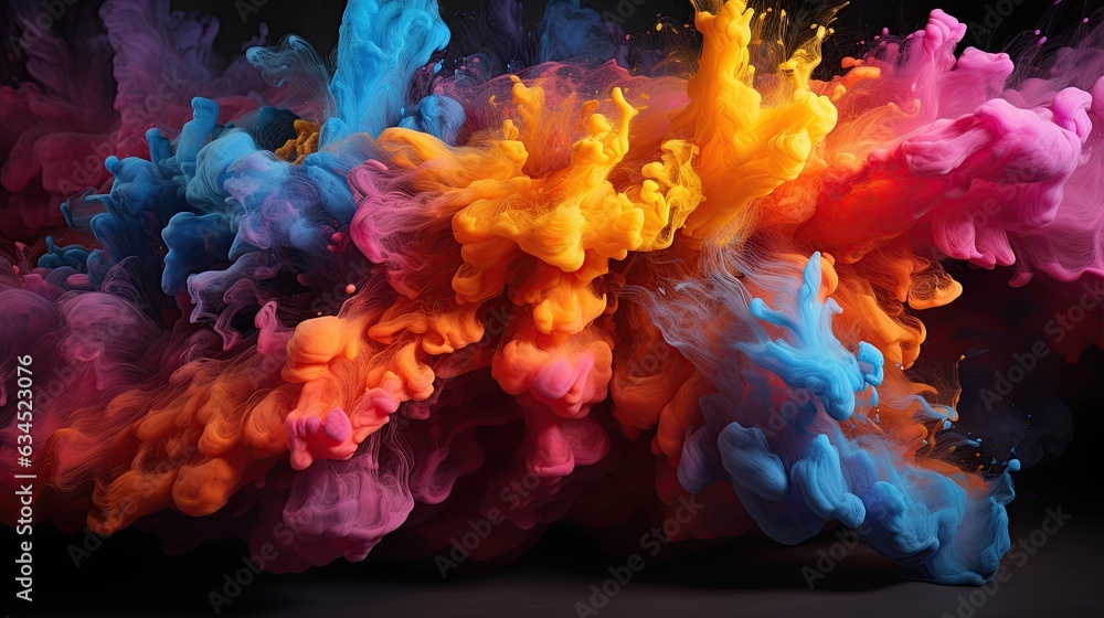 Fototapeta premium abstract artwork, with bold brushstrokes, splashes of colors, and geometric shapes that spark the viewer's imagination.Generated with AI