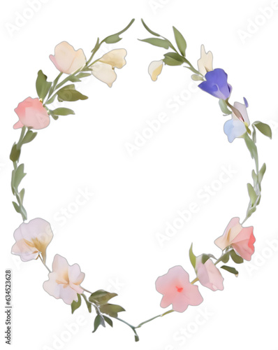 beautiful png flower frame, generative ai, flower frame