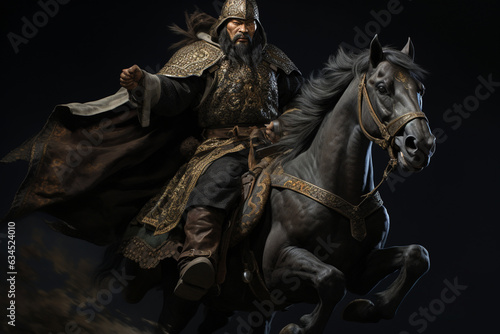 Illustration of a Mongol warrior. 