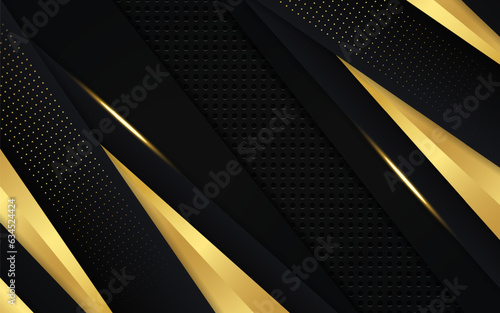 modern luxury dark overlapping premium background with golden lines design
