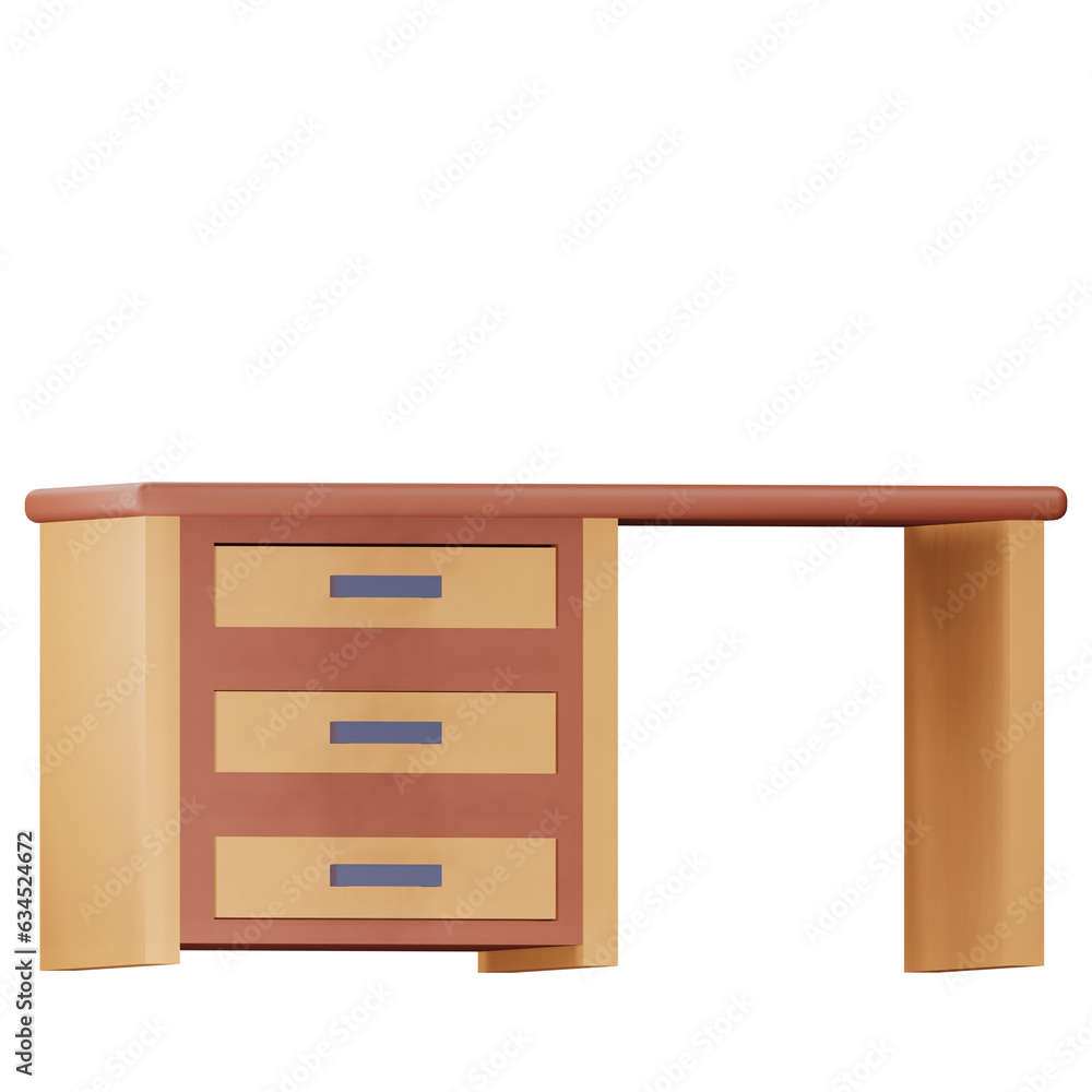 3d work desk illustration with transparent background 3d work desk illustration with transparent background