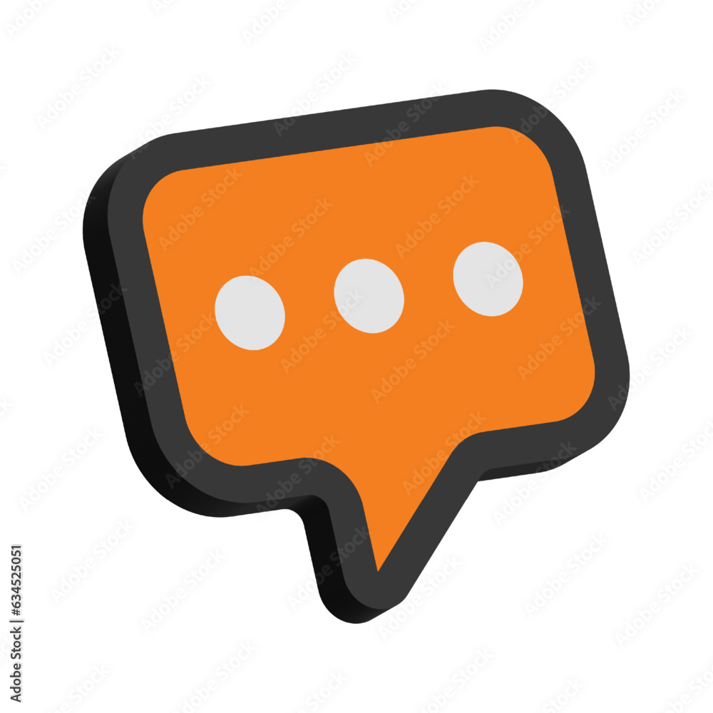 3D Illustration of Bubble Chat Isolated on White Background
