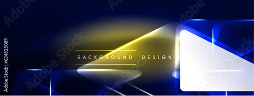 Neon lights hacking geometric background, virtual reality or artificial intelligence concept, cyberpunk geometric template for wallpaper, banner, presentation, background