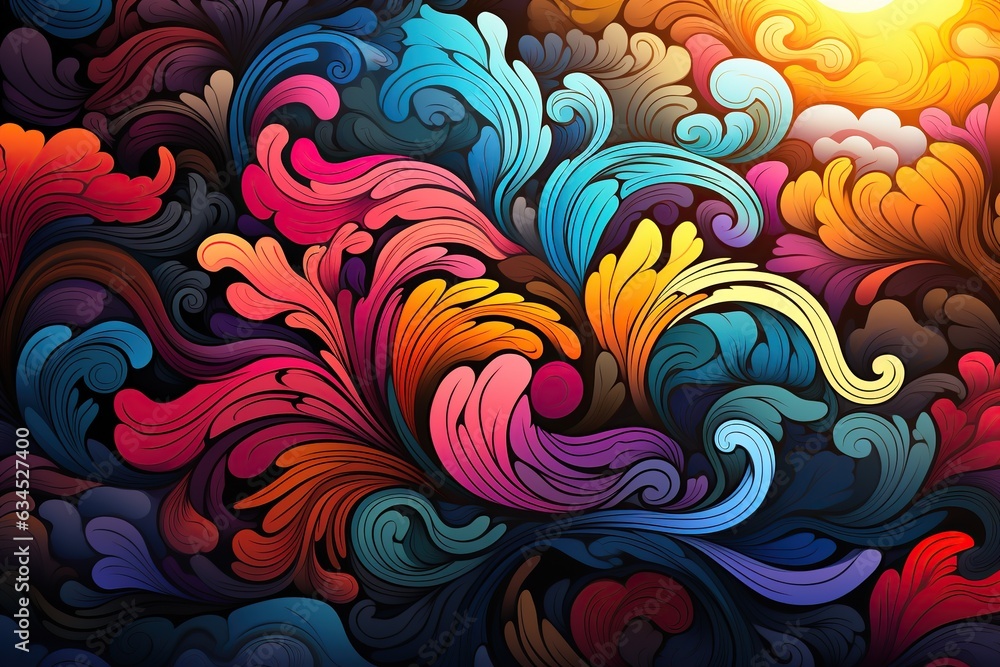 retro patterns, inspired by past eras, with repetitive designs and vibrant colors that give a nostalgic feel to the illustration. Generated with AI retro patterns, inspired by past eras, with repetitive designs and vibrant colors that give a nostalgic feel to the illustration. Generated with AI