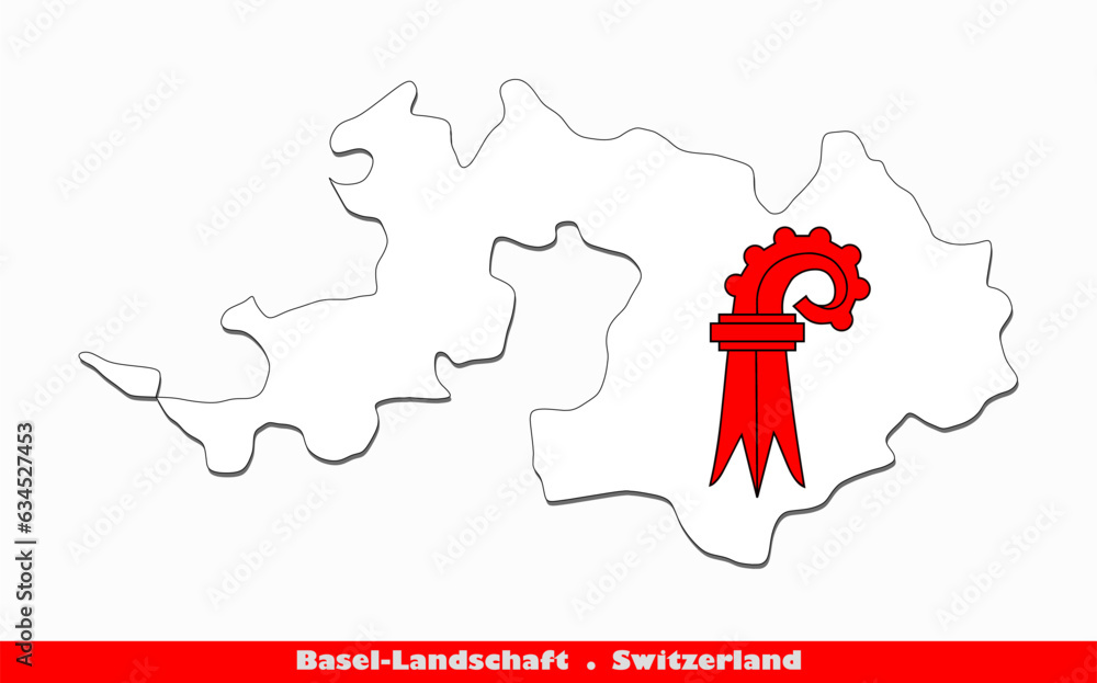 Fototapeta premium Basel Landschaft Flag - Cantons of Switzerland (EPS)