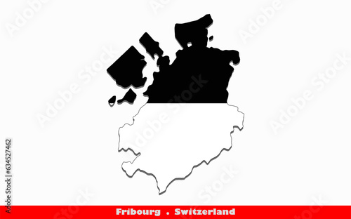 Fribourg Flag - Cantons of Switzerland (EPS)