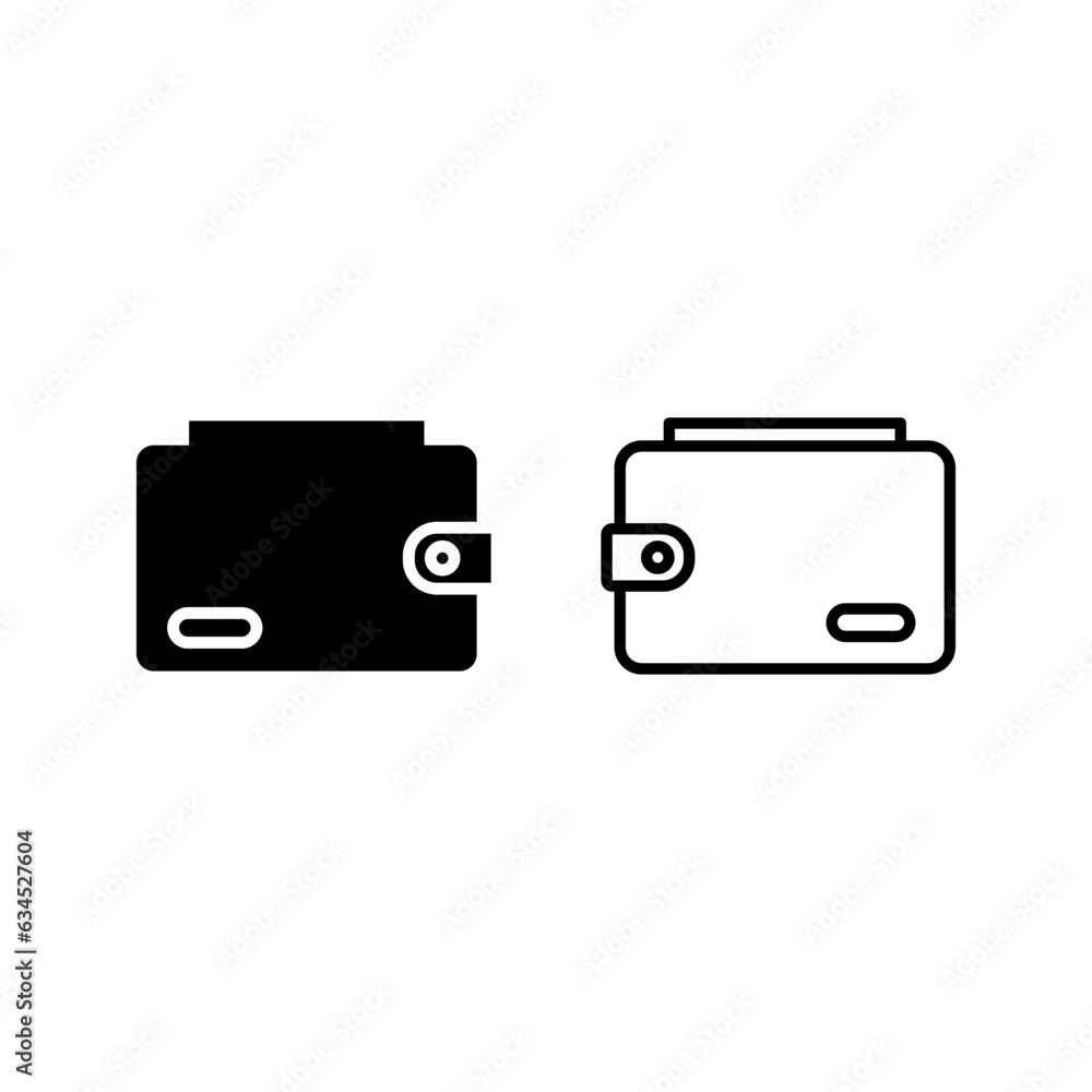 Wallet icon. sign for mobile concept and web design color editable Wallet icon. sign for mobile concept and web design color editable