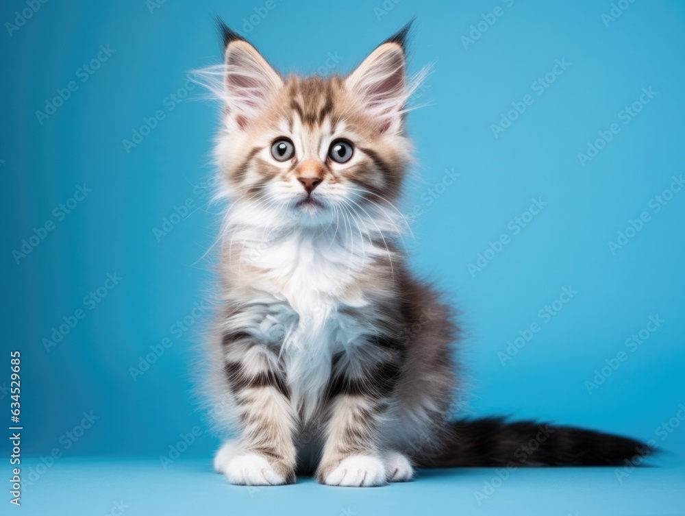 Cute cat studio photo with plain background