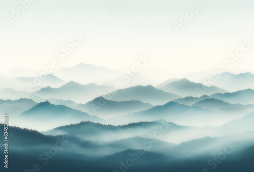  Foggy Mountain Valley Landscape